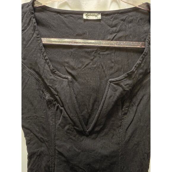 Intimately Free People black wire deep V-neck short sleeve bodysuit small - Picture 3 of 11
